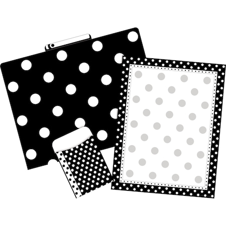 Barker Creek Black & White Dots On-Trend Organizer Set, 92/Set 4085